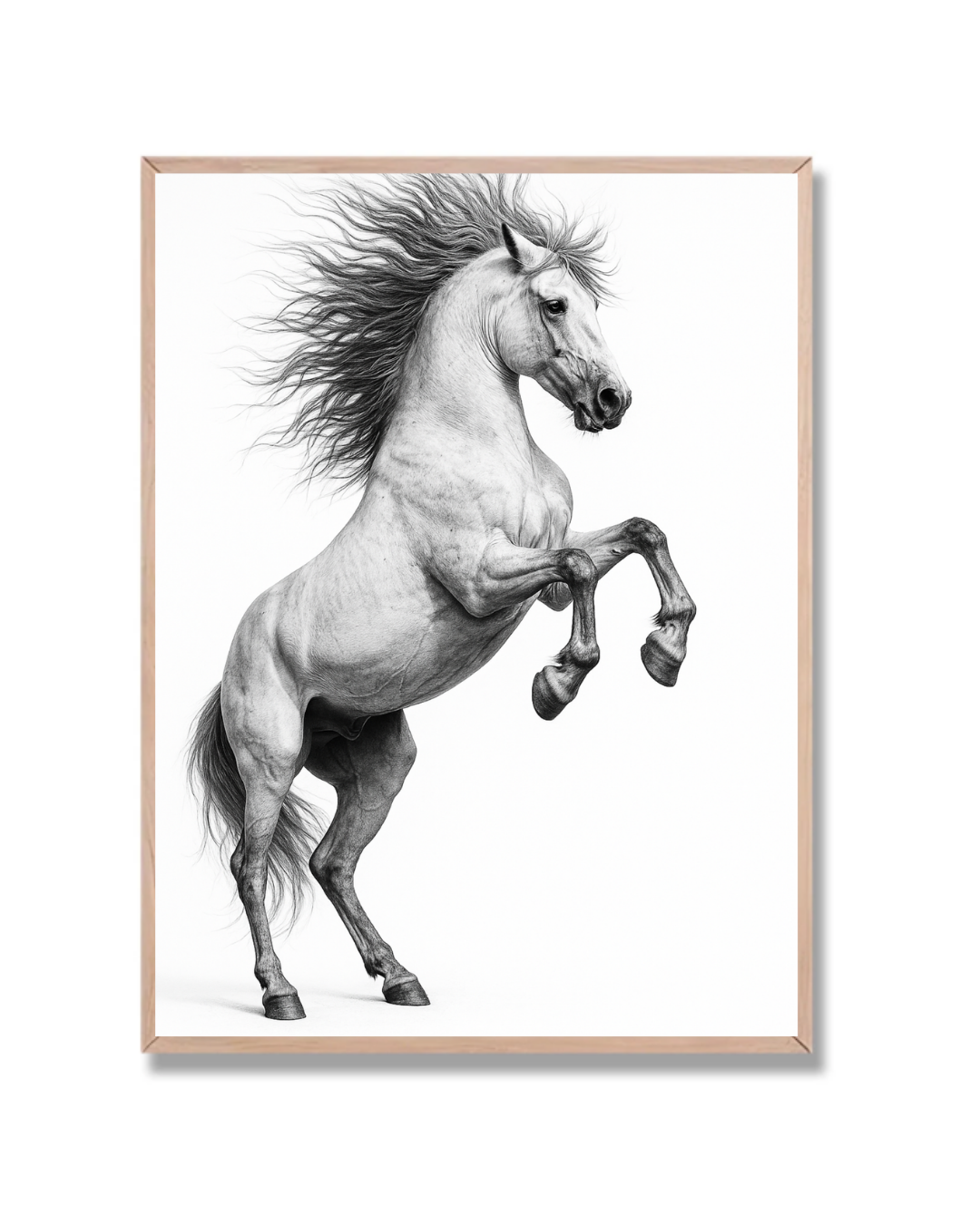 Caballo en blanco y negro