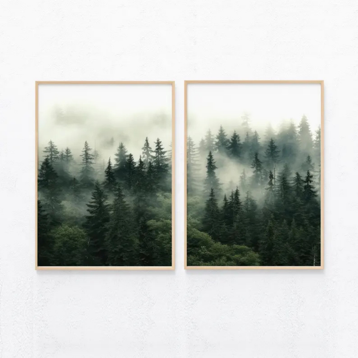 Set de 2 Pinar entre Niebla