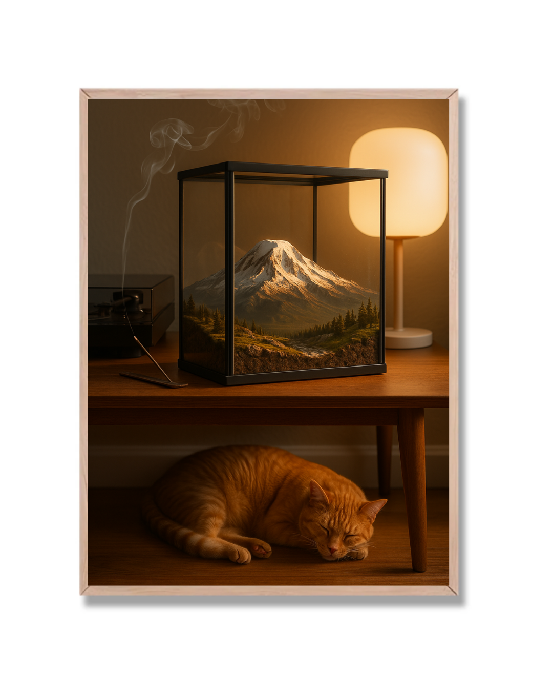 Gato y Mini Montaña