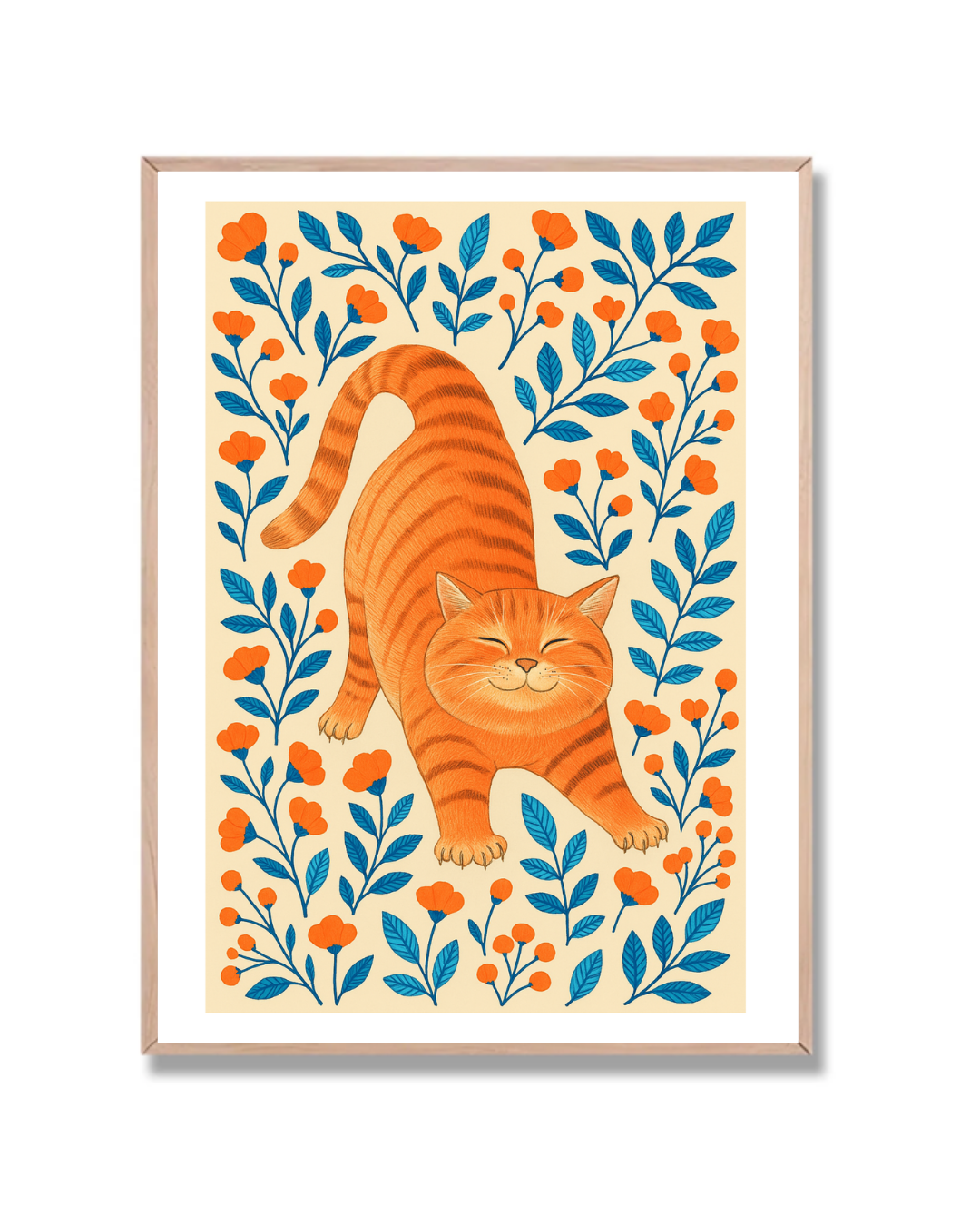 Gato Naranja Flores