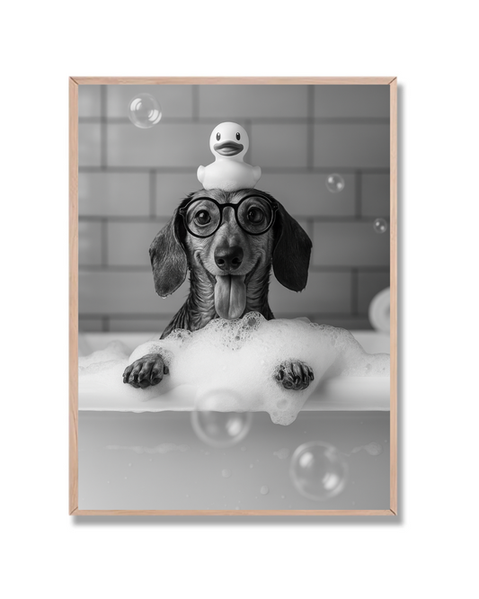 Perro con pato Baño