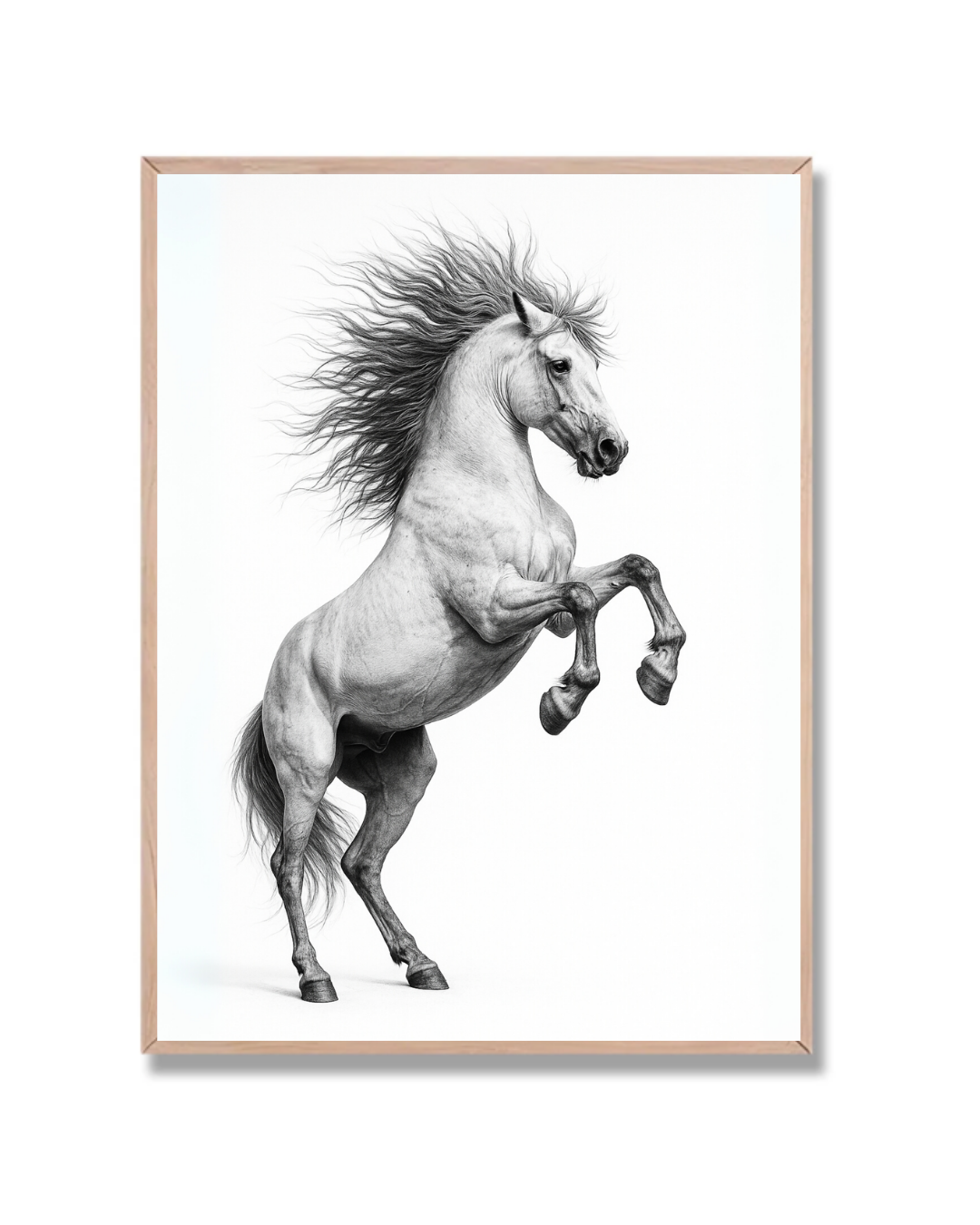 Caballo en blanco y negro