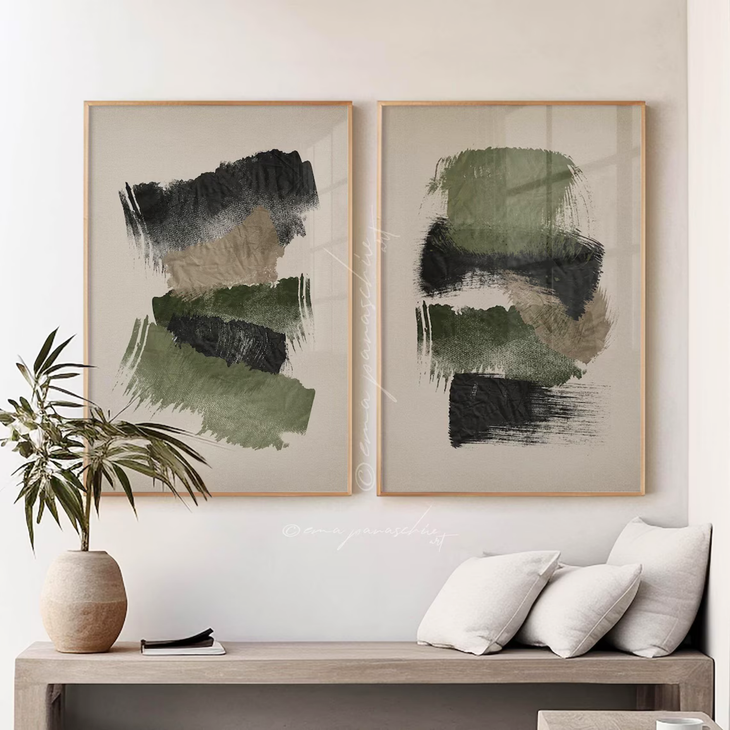Set de 2 Abstracto Verde
