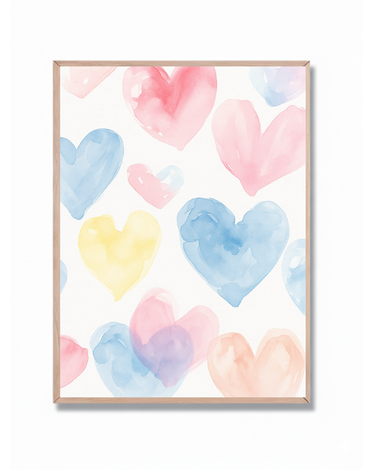 Corazones Acuarela