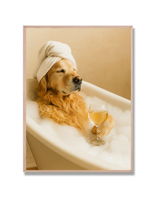 Golden relajado con vino