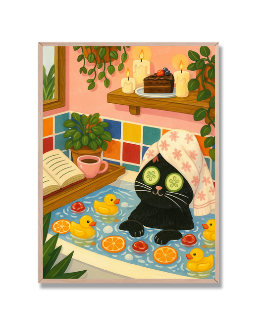 Gato Negro en bañera