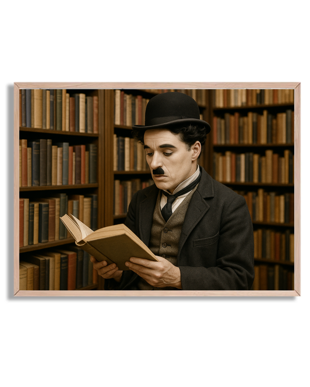 Chaplin en biblioteca