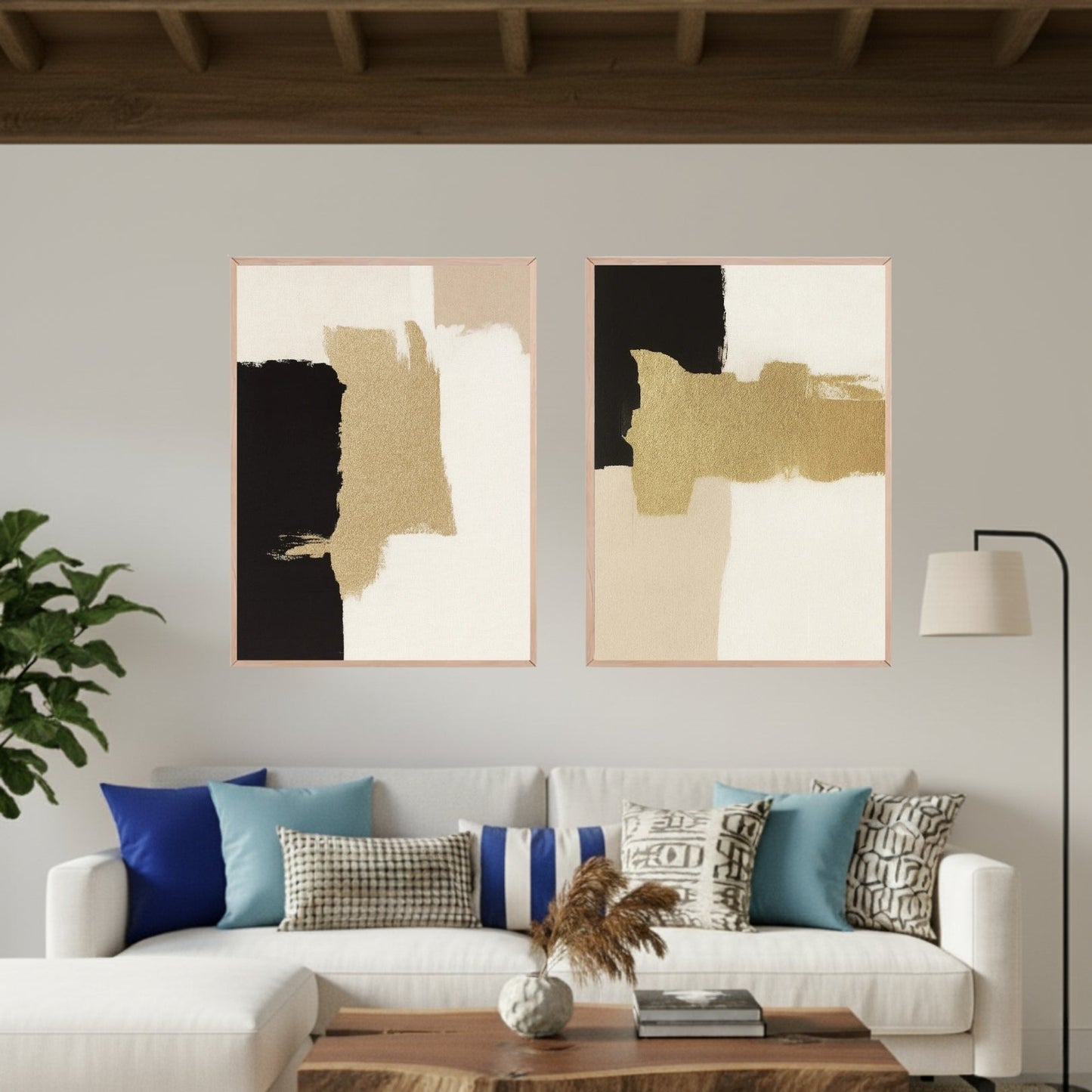 Set de 2 Abstracto Negro