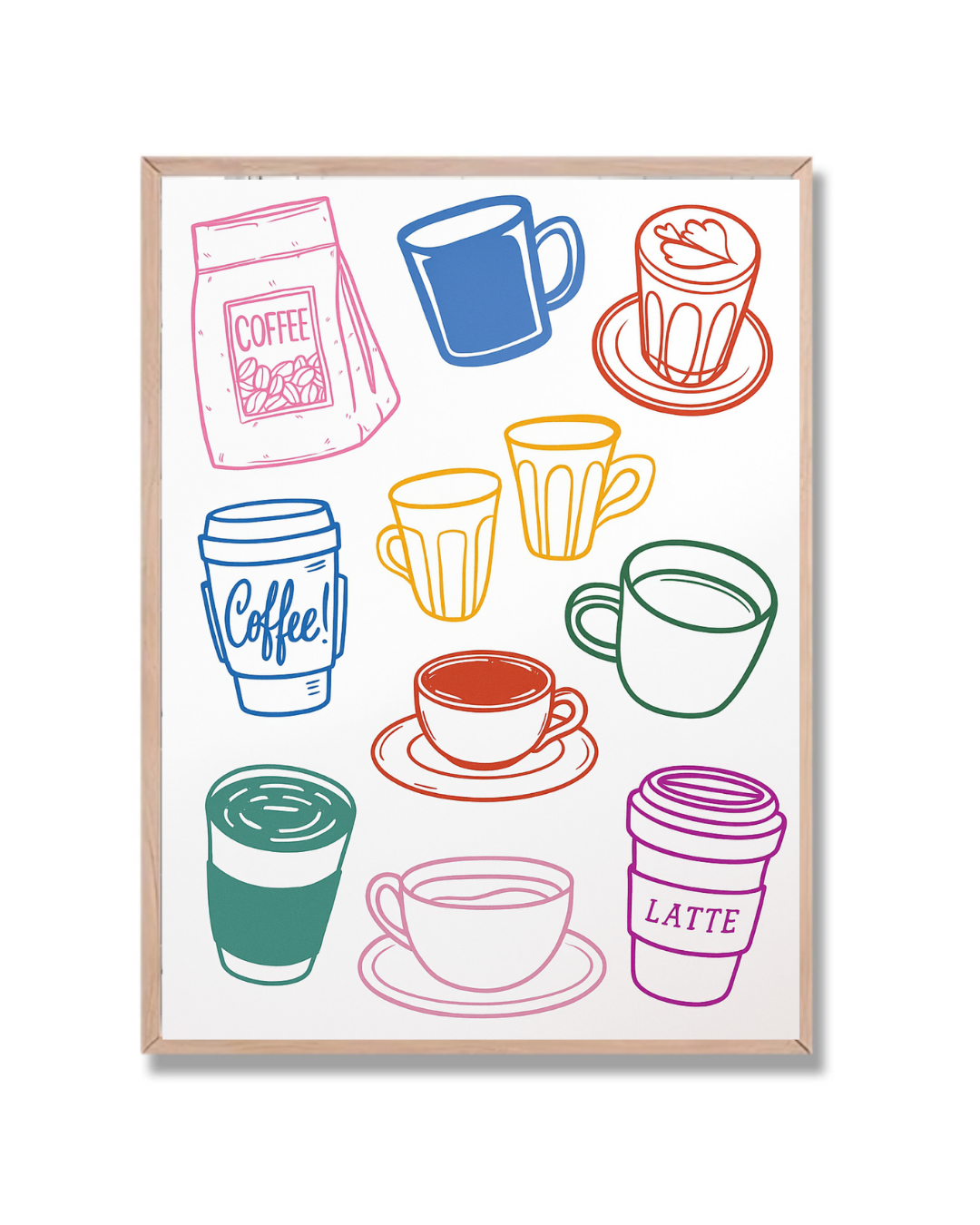 Ilustración de cafés