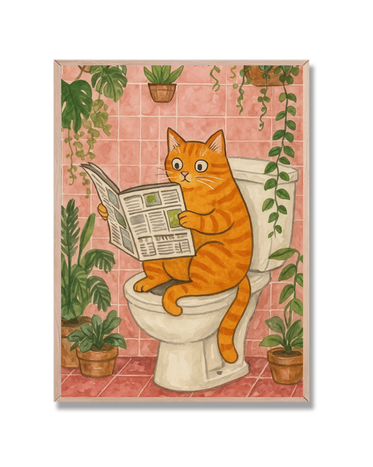 Gato Naranja en baño