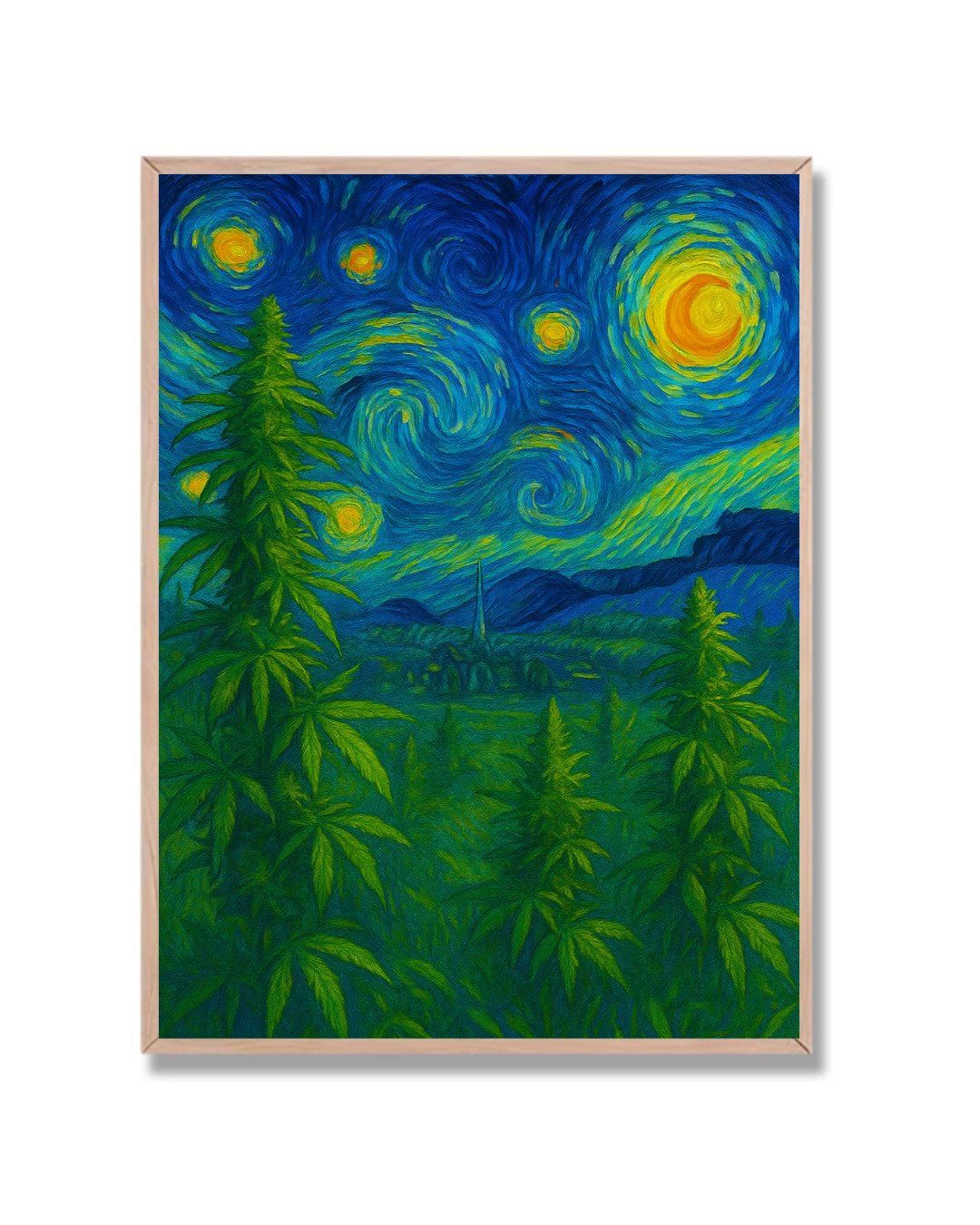 Noche estrellada con cannabis