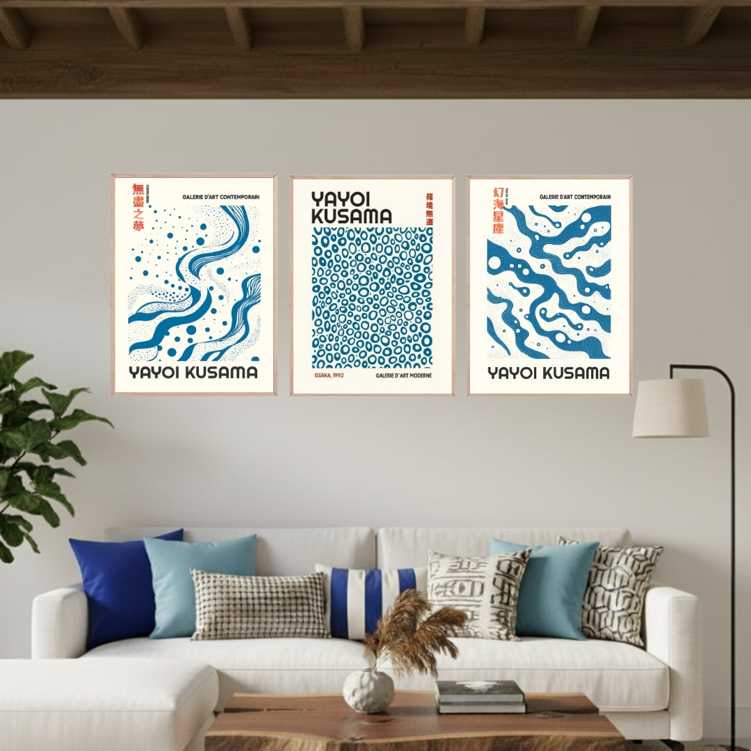 Set de 3 Yayoi Kusama Azul