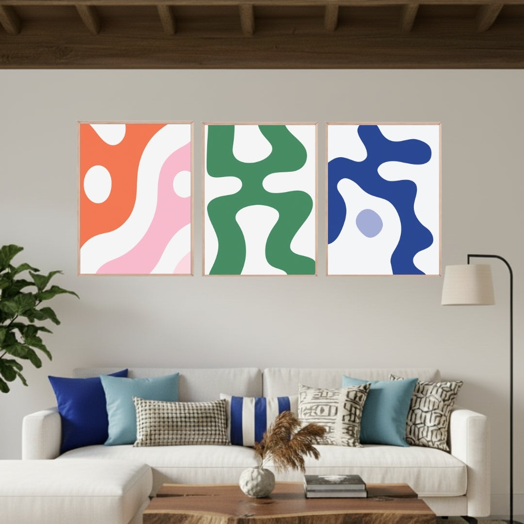 Set de 3 Abstracto Colores #1