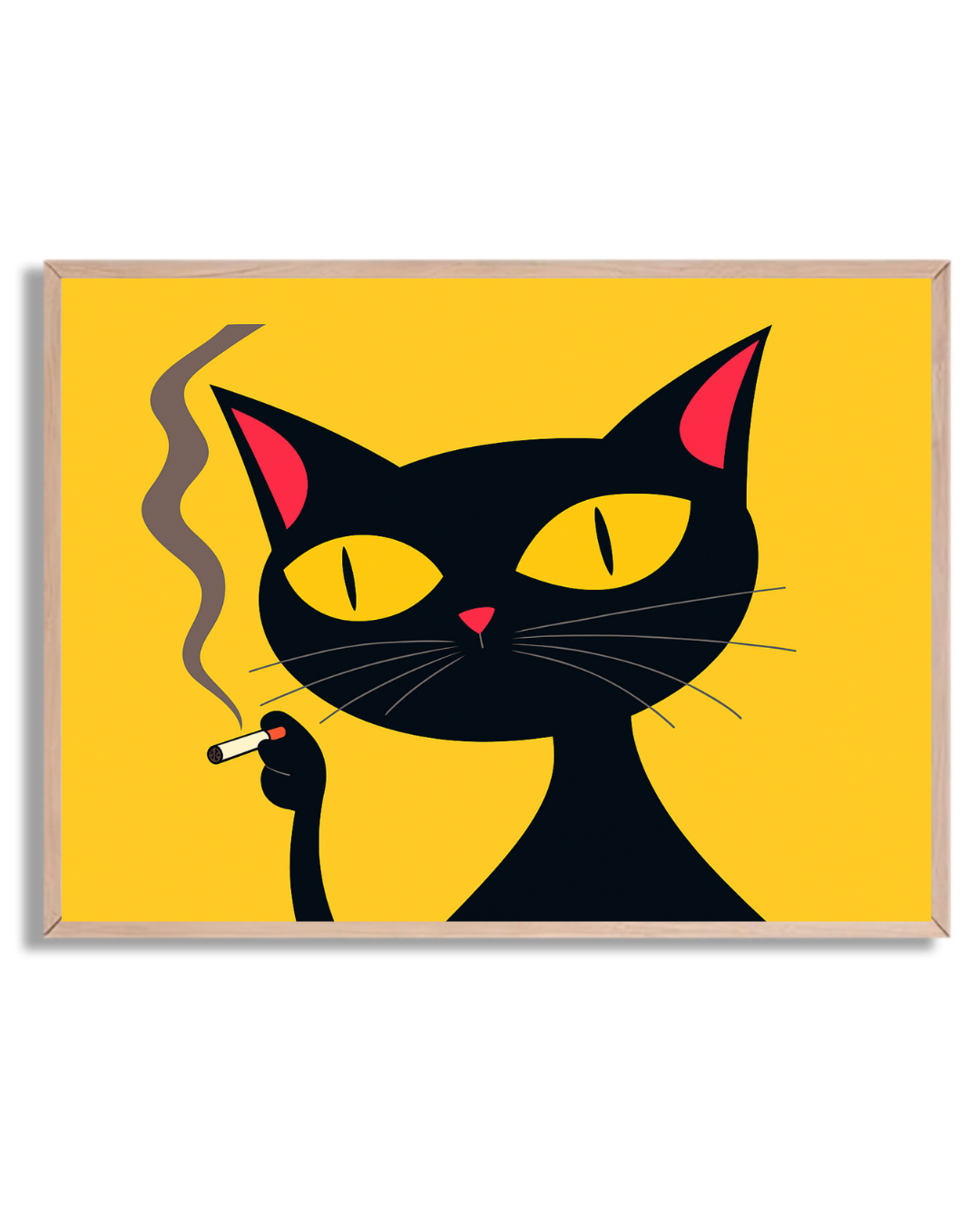Gato negro con cigarro