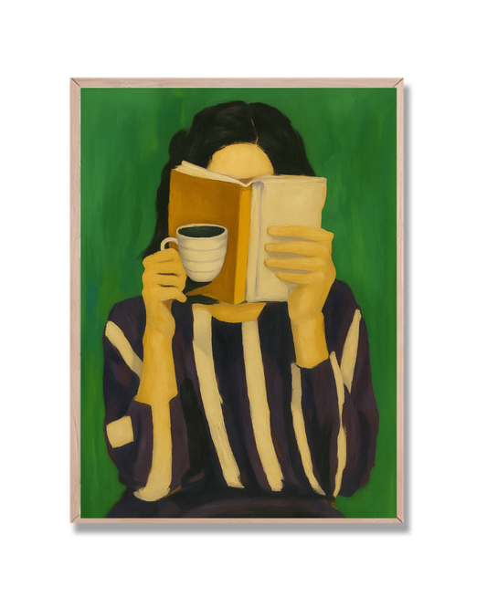 Mujer, Libro y Café