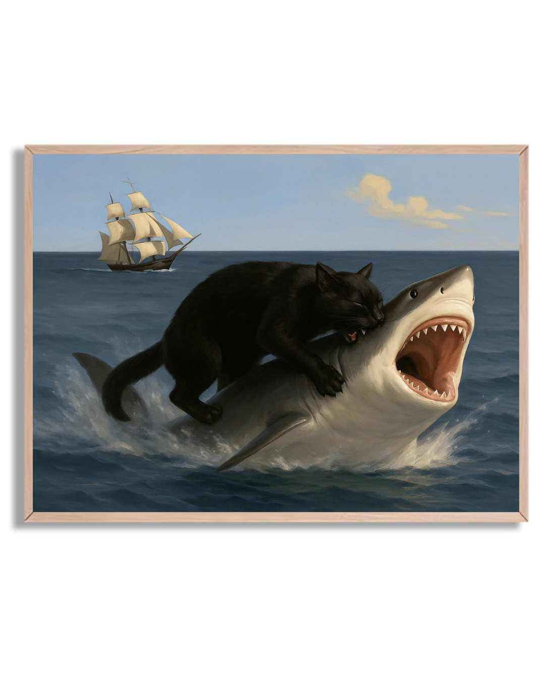 Gato mordiendo tiburón