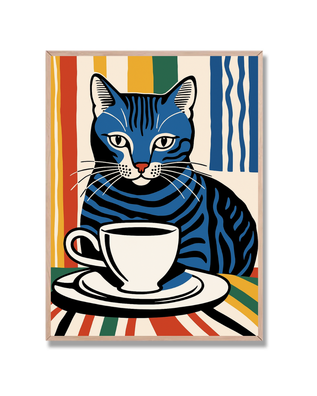 Blue coffee cat