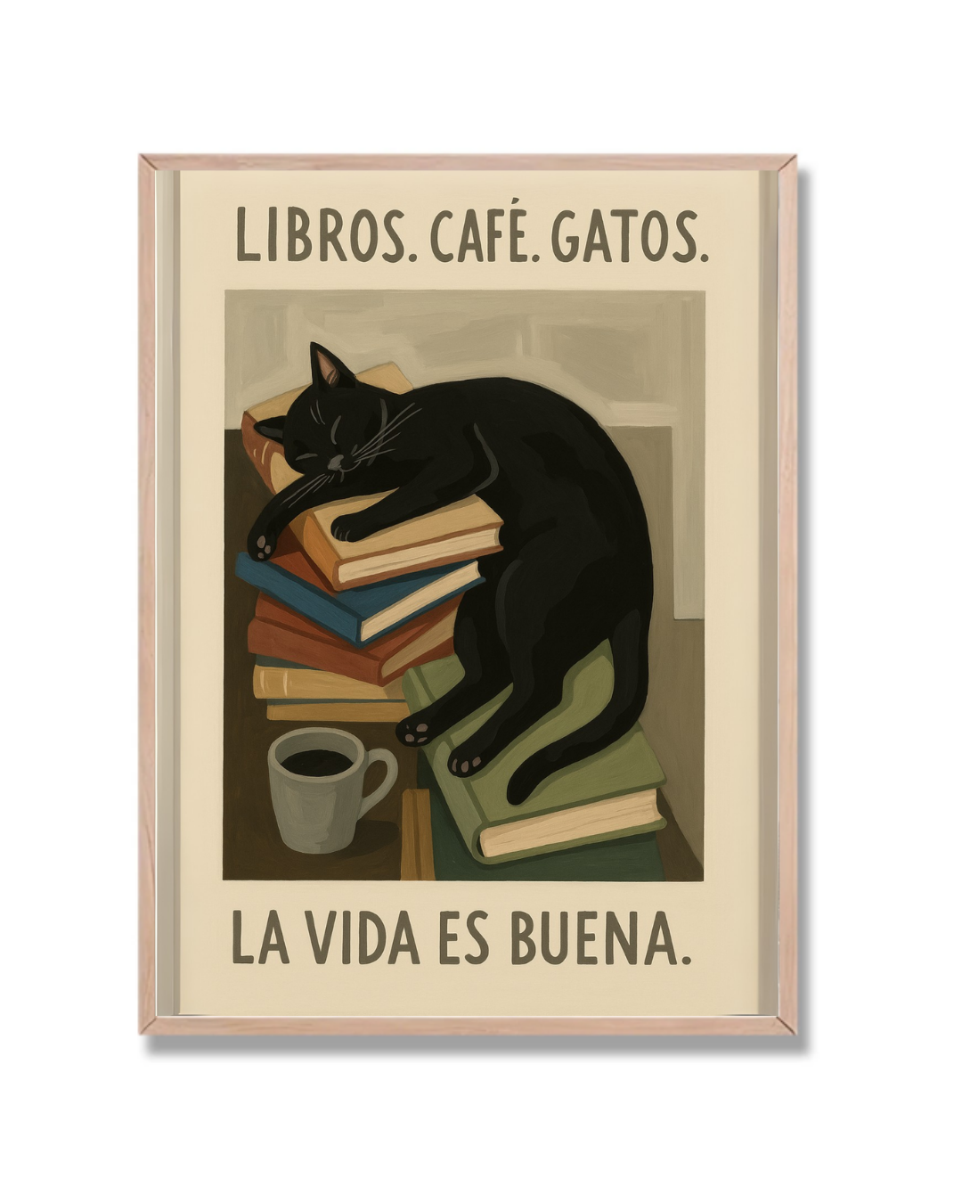 Libros. Café. Gatos