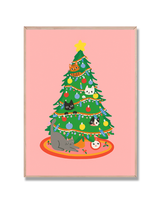 Árbol de Navidad con Gatos
