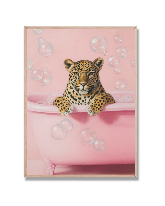Leopardo con burbujas