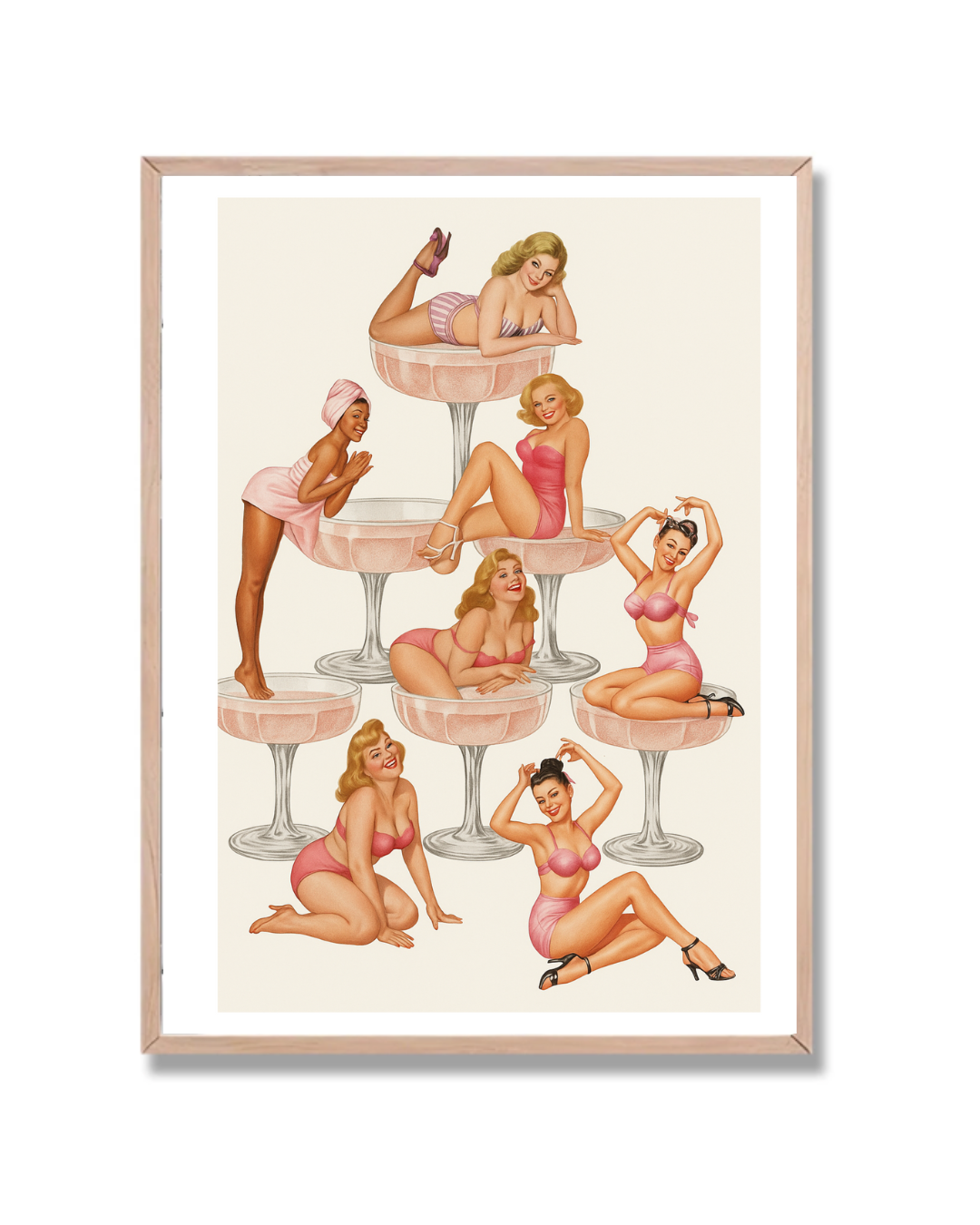Mujeres vintage en copas