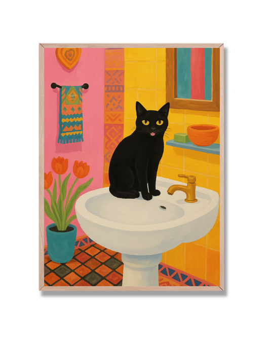 Gato Sentado en el Lavabo