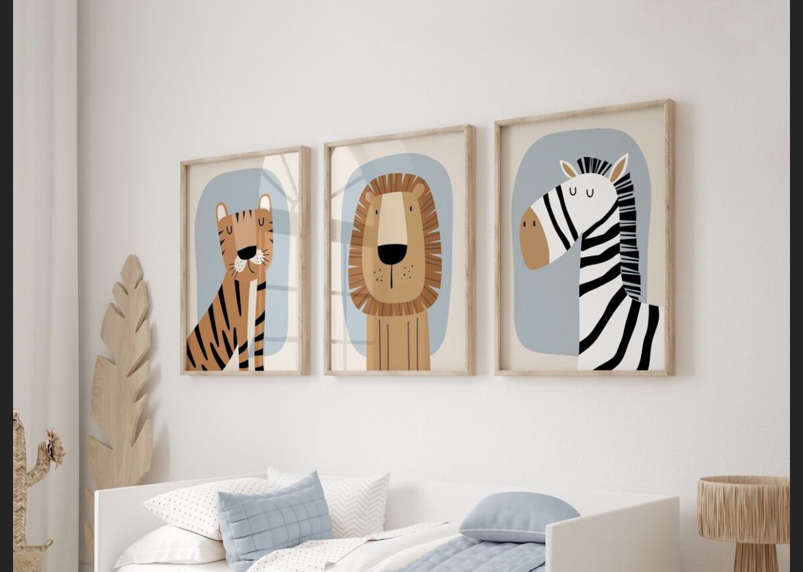 Set de 3 Animales Nordicos Azul