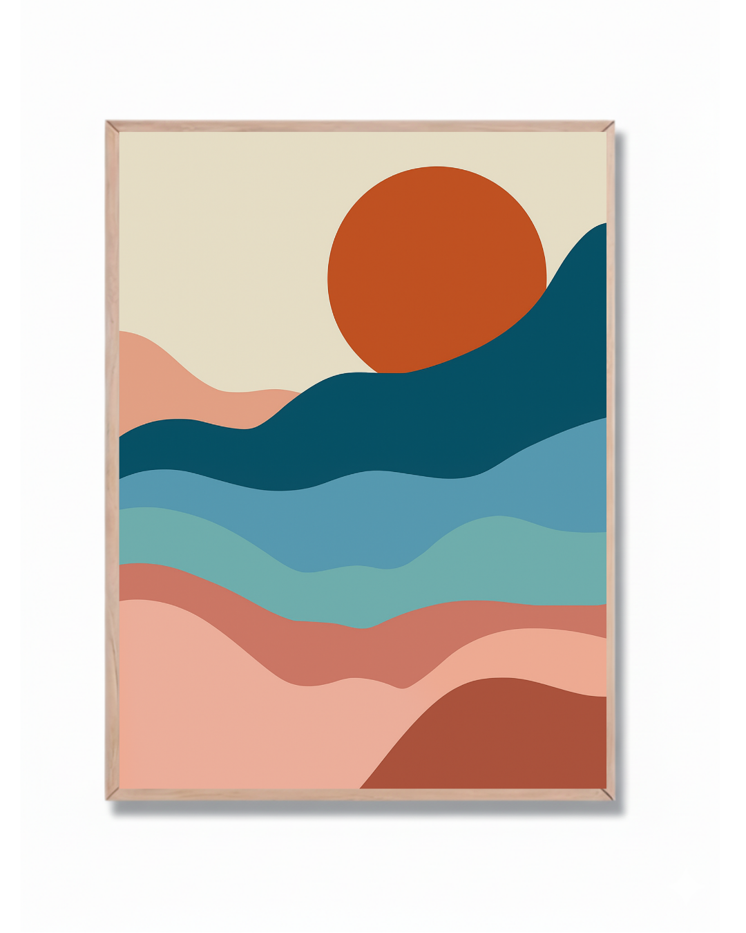 Sol Montañas Abstracto