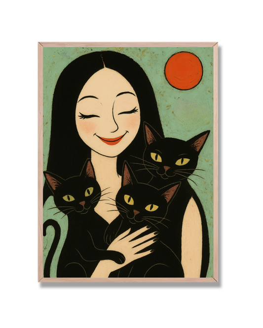 Mujer y Gatos