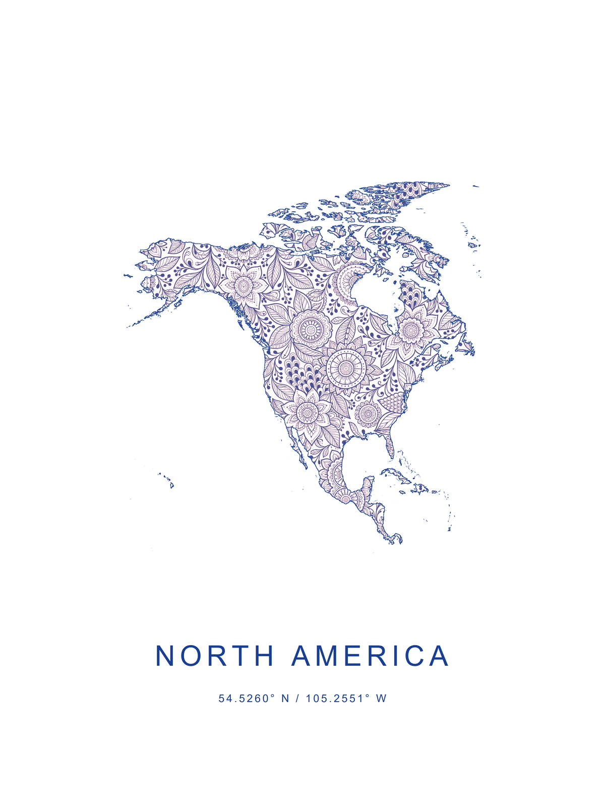 América del Norte 1 — mapa decorativo 3:4