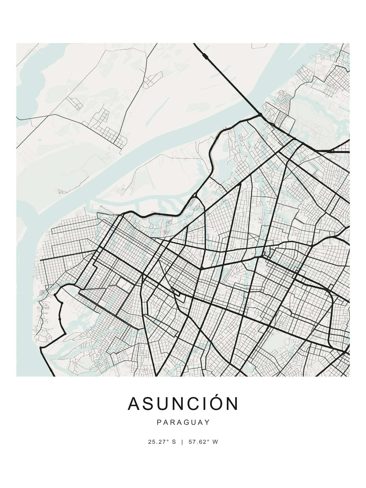 Asunción 1 — mapa urbano, margen equilibrado 3:4