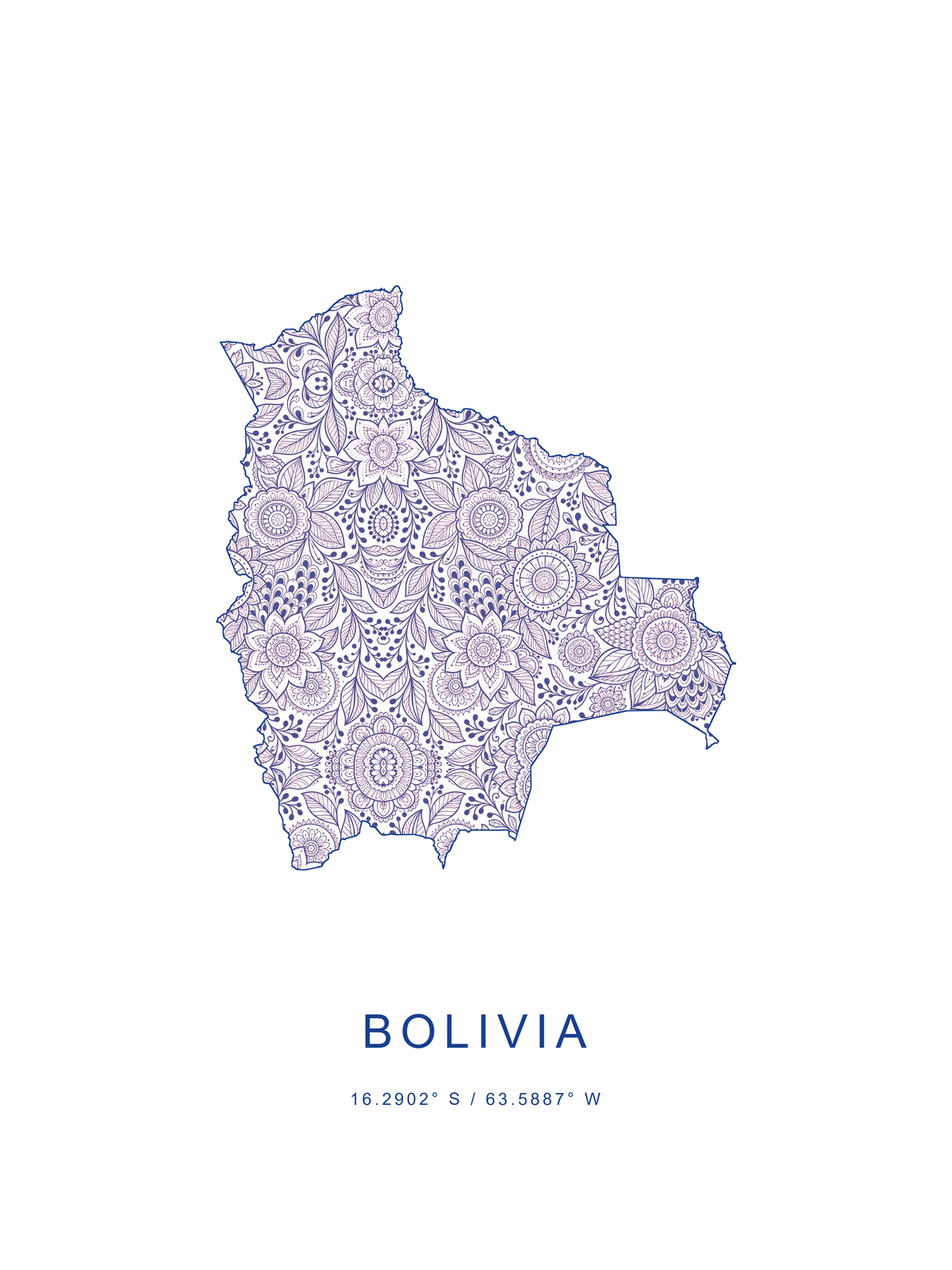Bolivia 1 — mapa decorativo 3:4