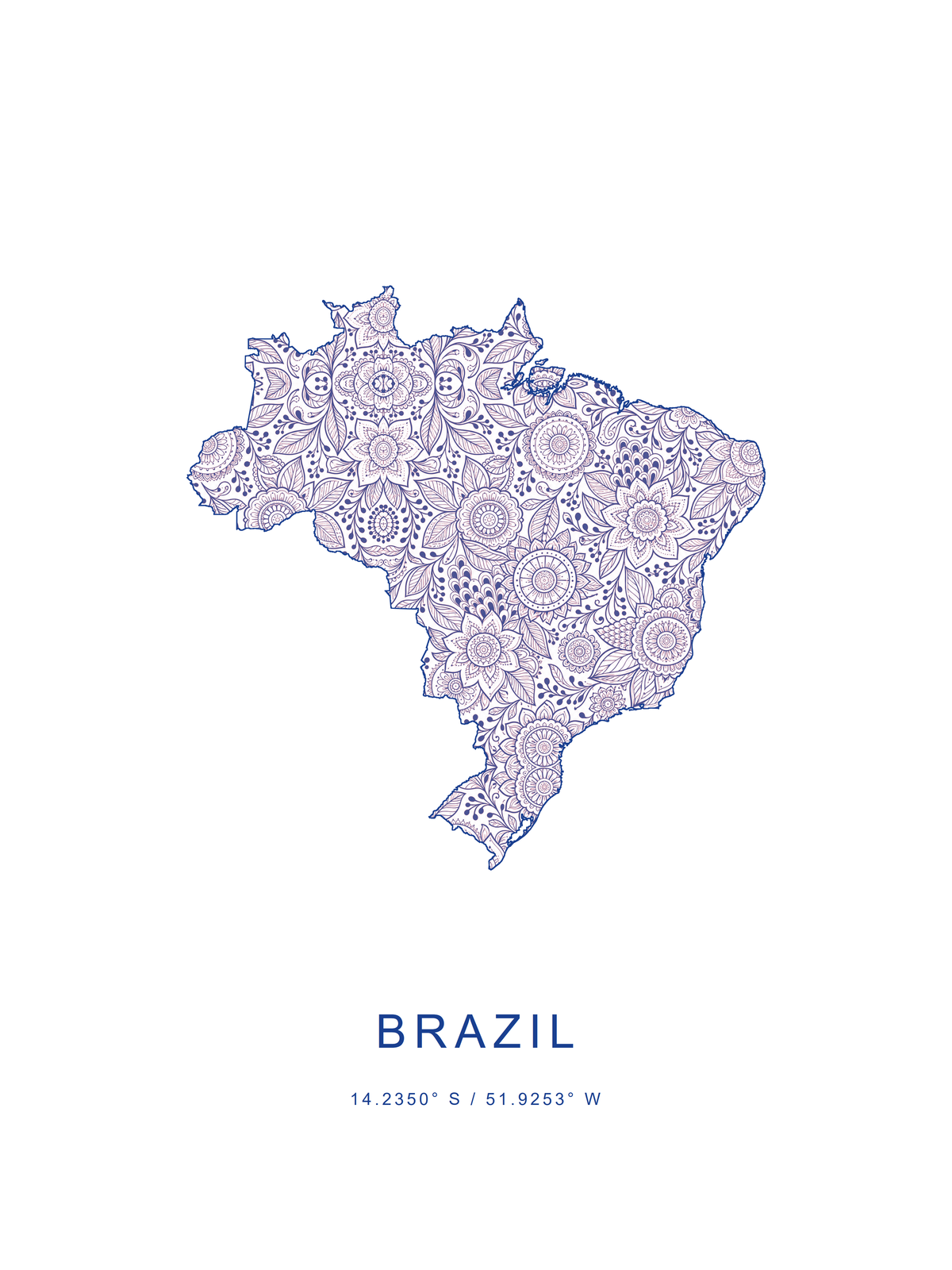 Brasil 6 — mapa decorativo 3:4