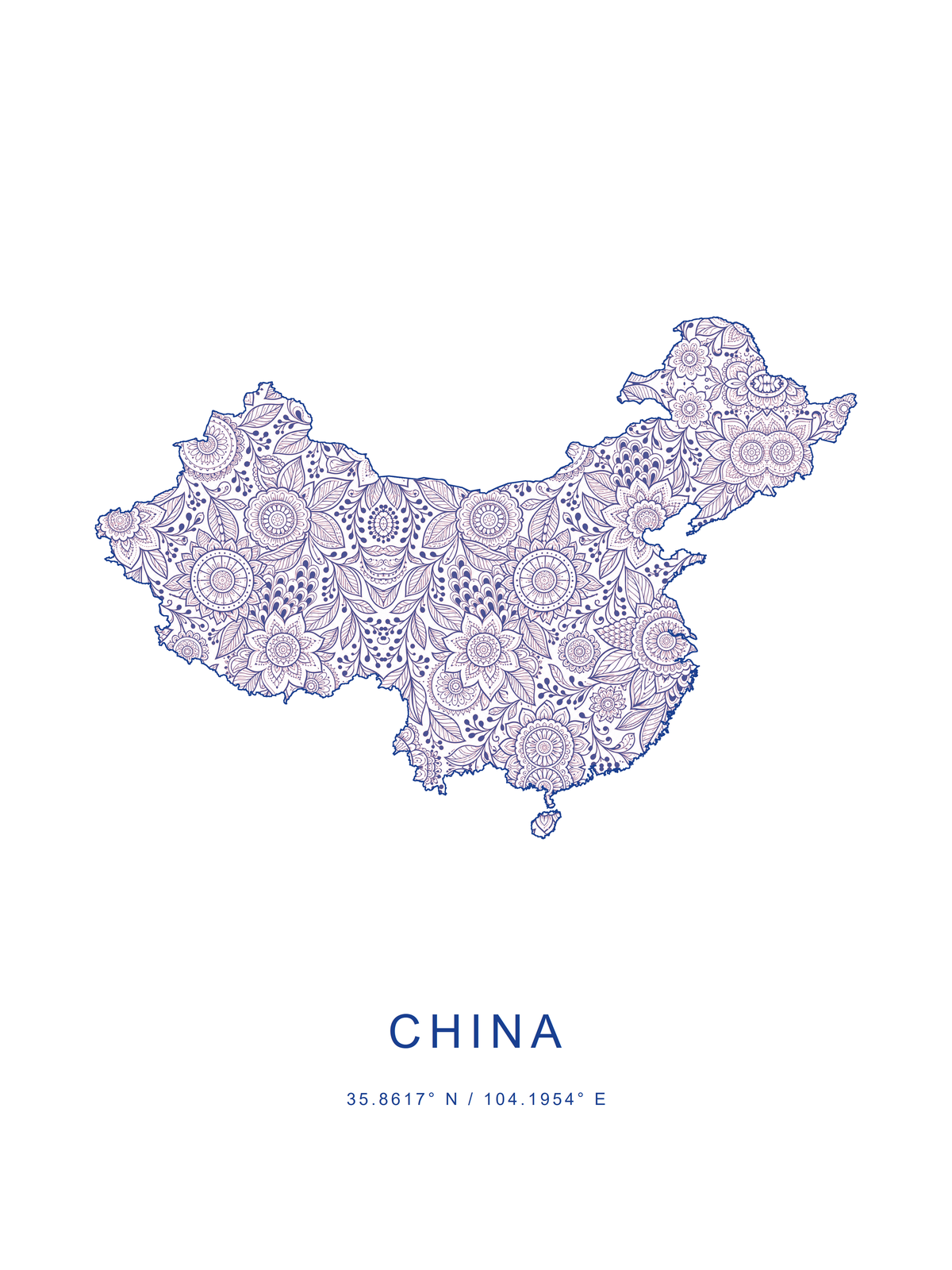 China 1 — mapa decorativo 3:4