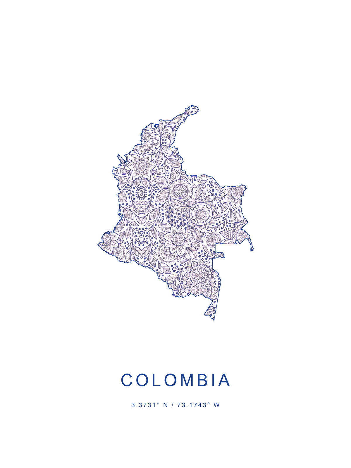Colombia 2 — mapa decorativo 3:4