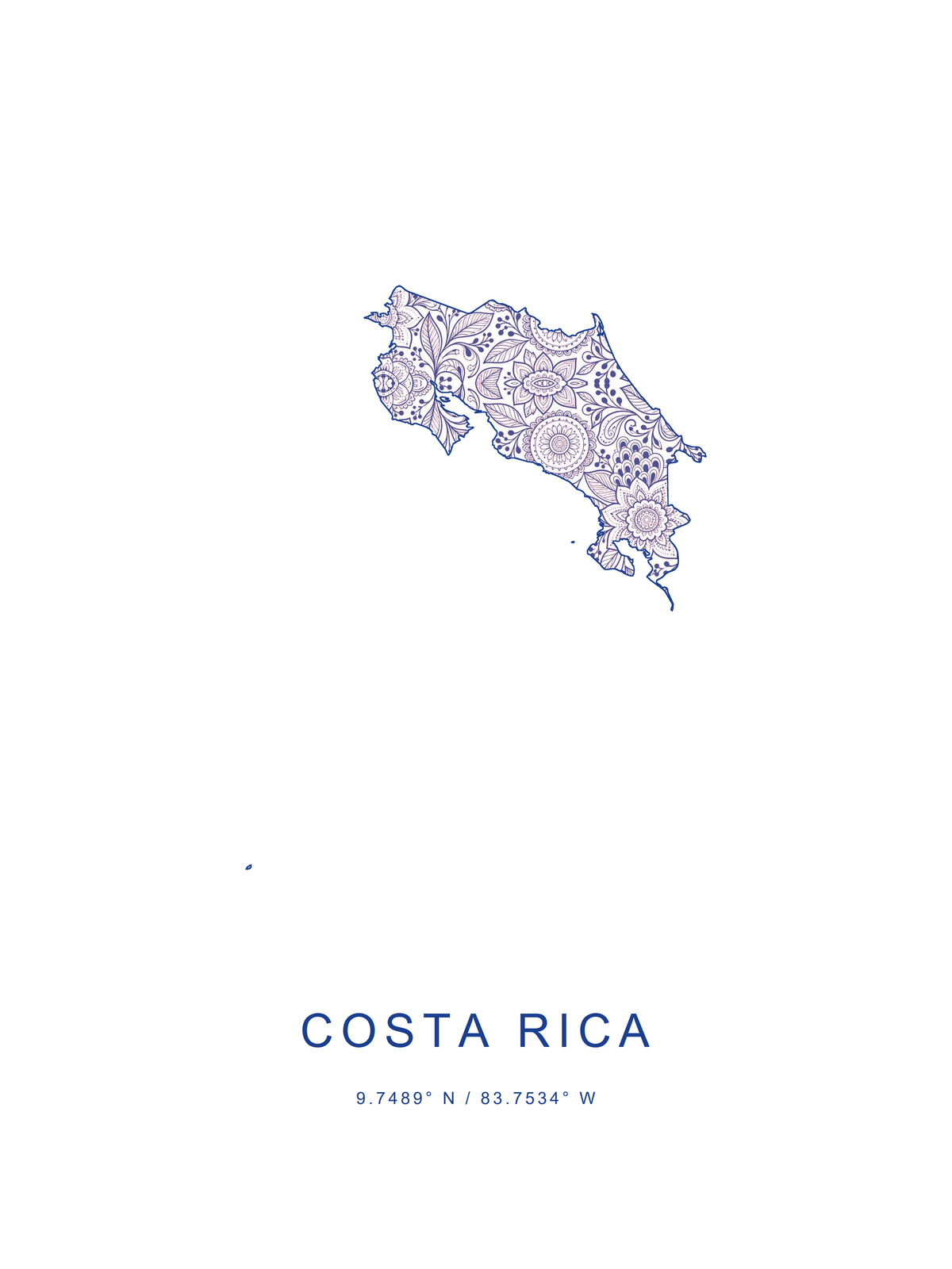 Costa Rica 3 — mapa decorativo 3:4