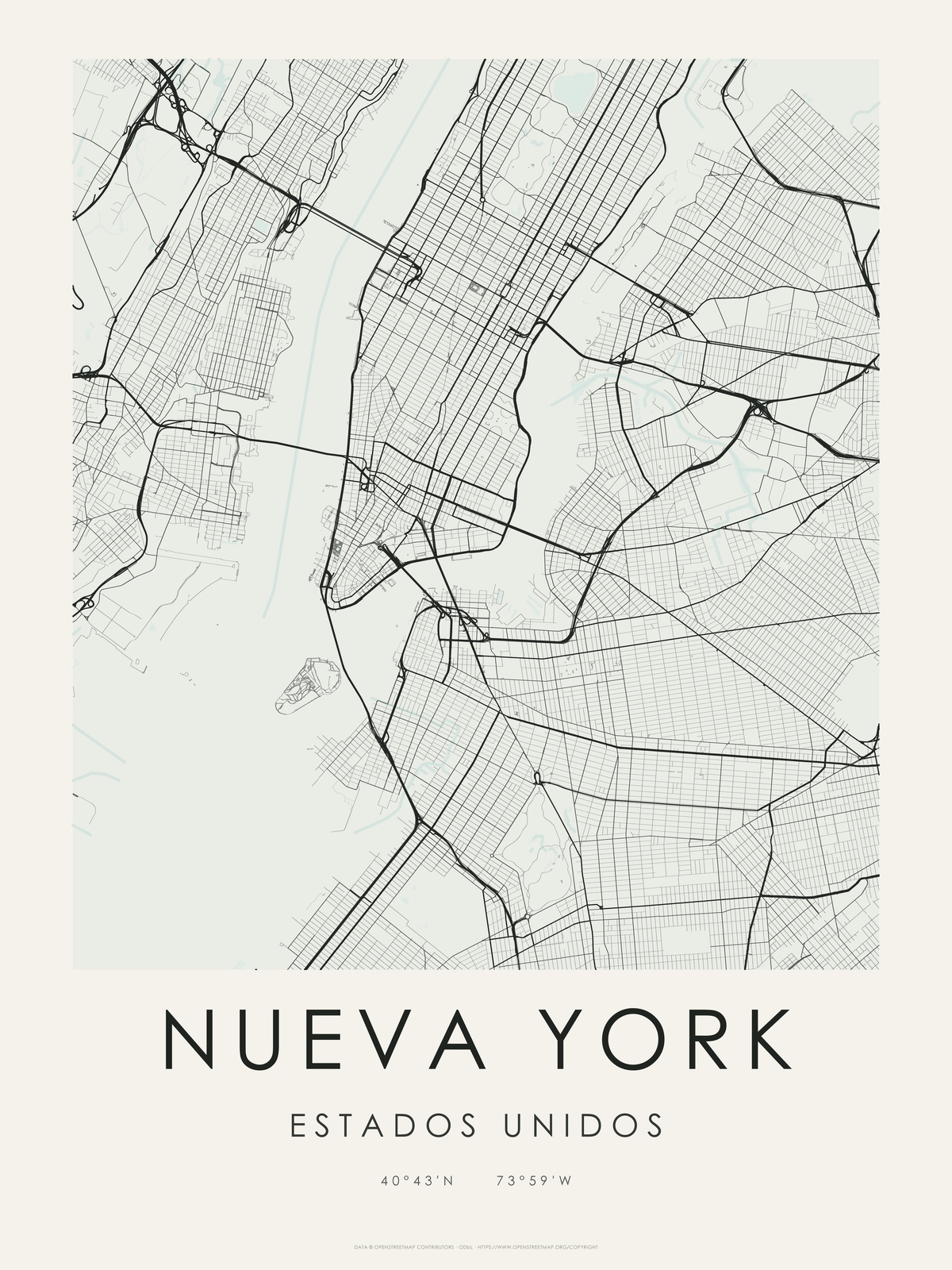 Nueva York 4 — mapa artístico 3:4