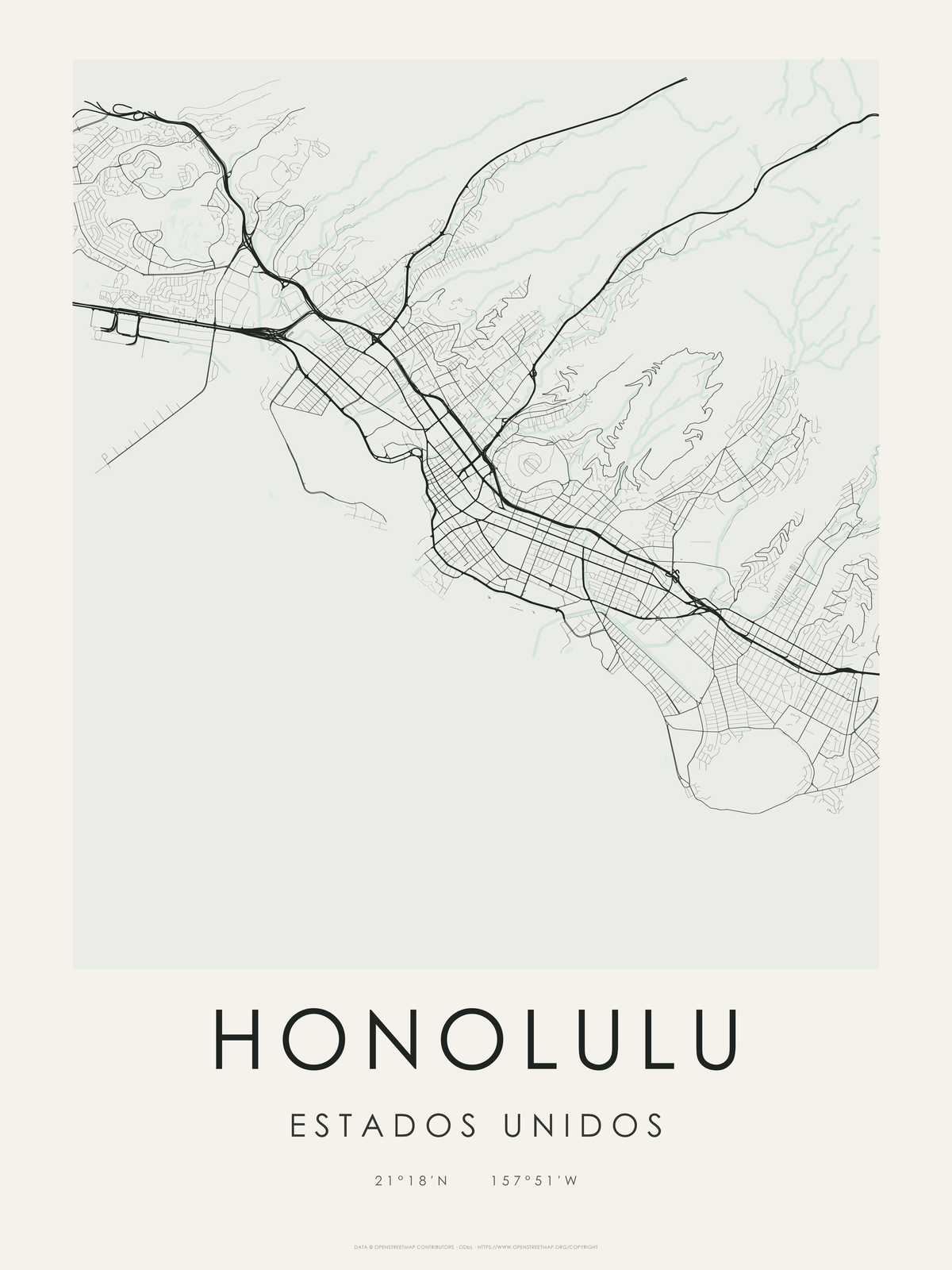 Honolulu 1 — mapa artístico 3:4