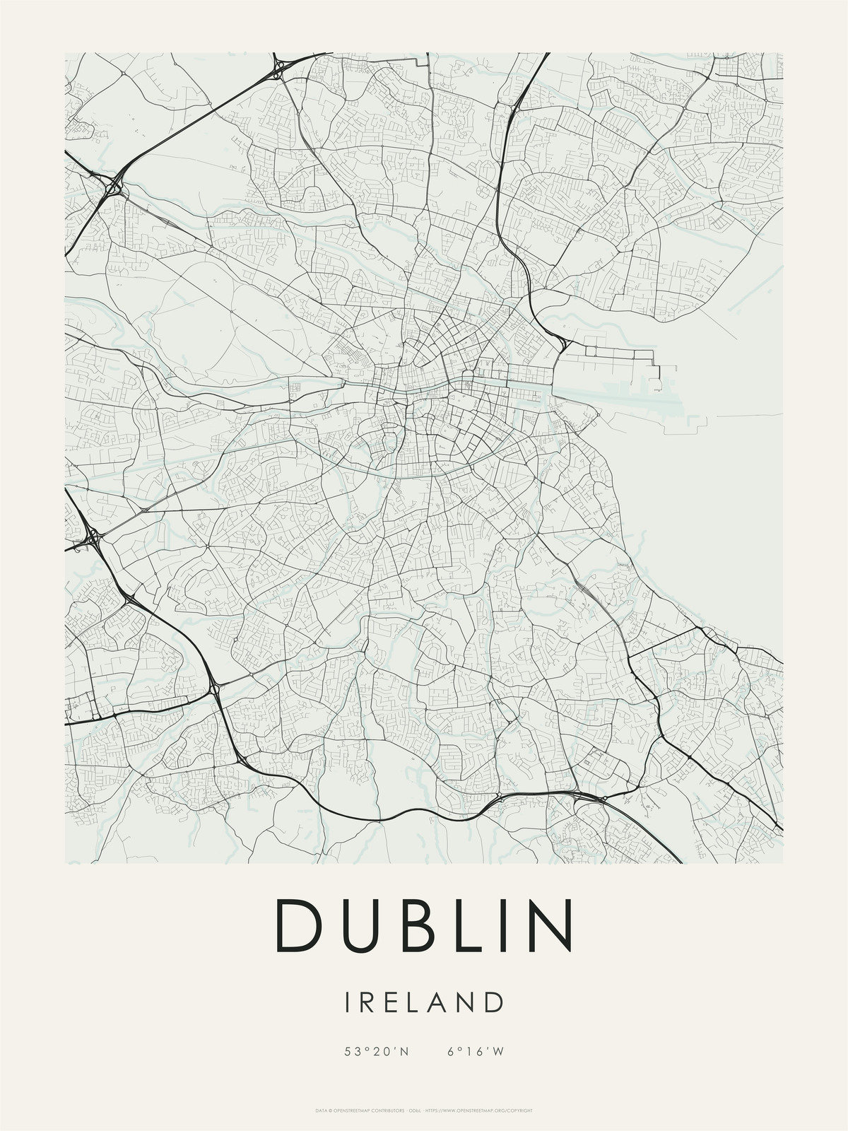 Dublín 1 — mapa artístico 3:4