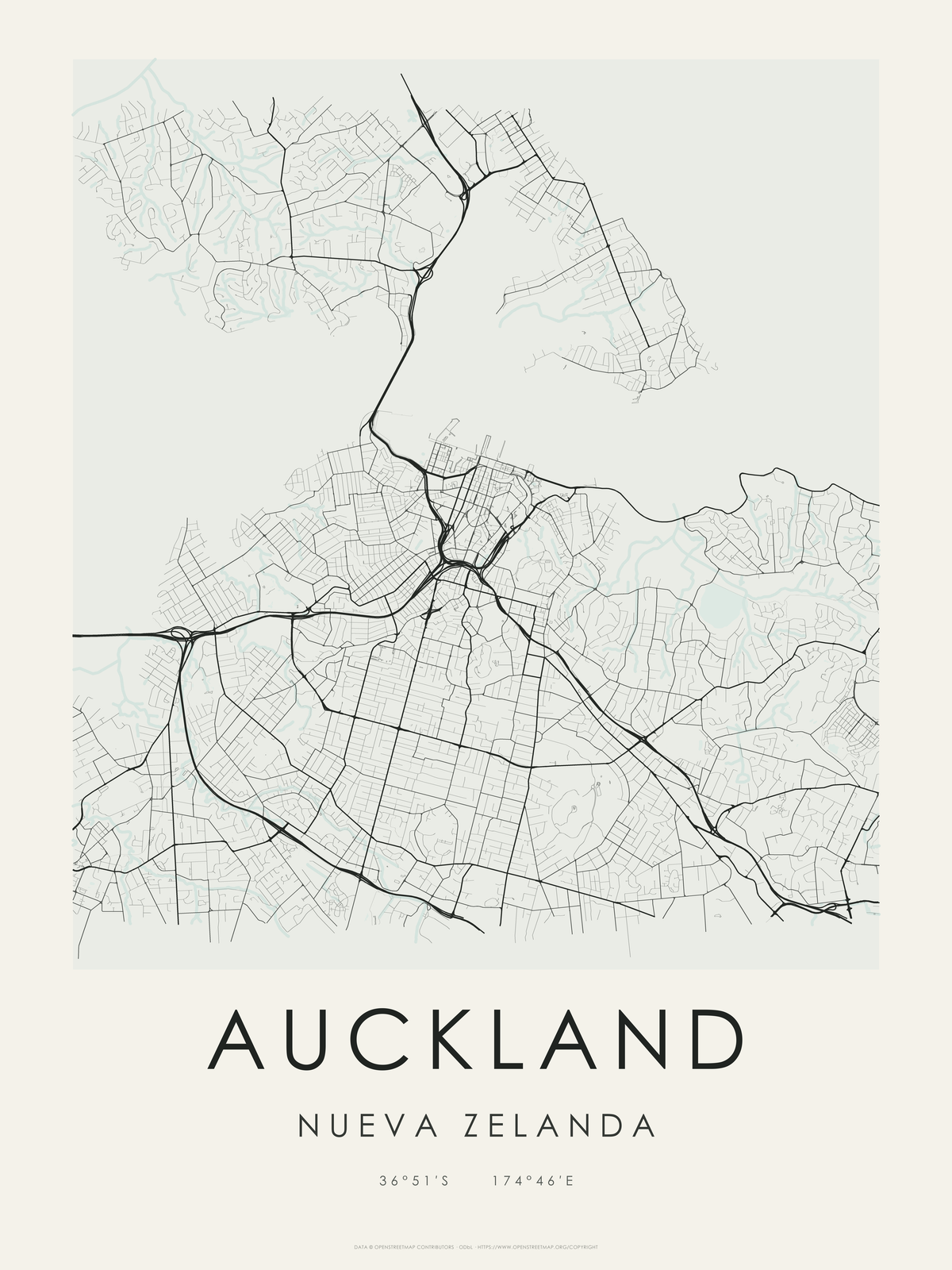 Auckland 1 — mapa artístico 3:4