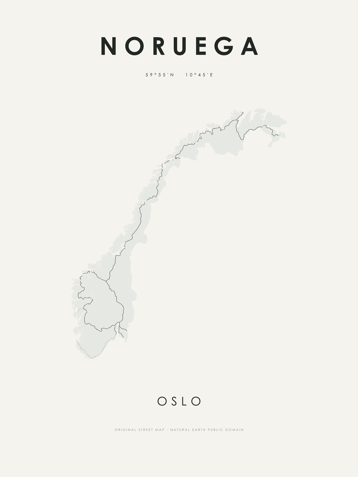 Noruega 1 — mapa artístico 3:4