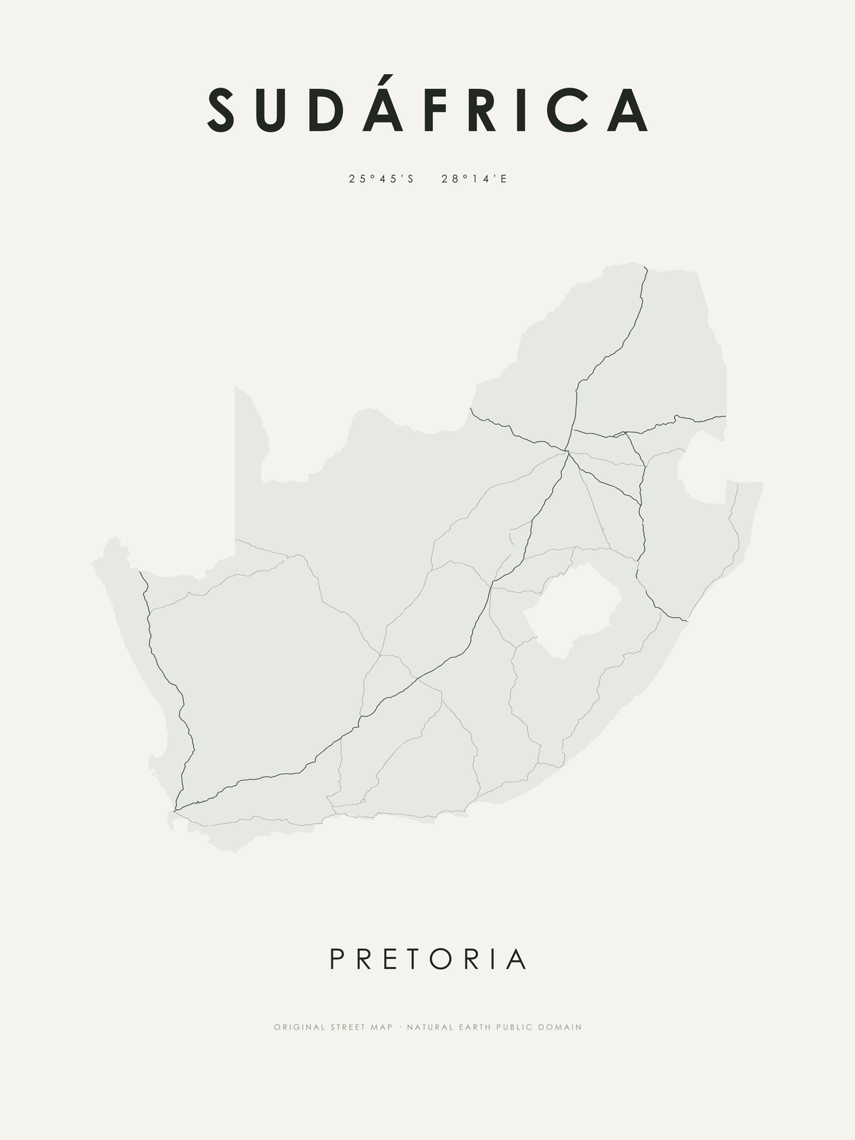 Sudáfrica 1 — mapa artístico 3:4