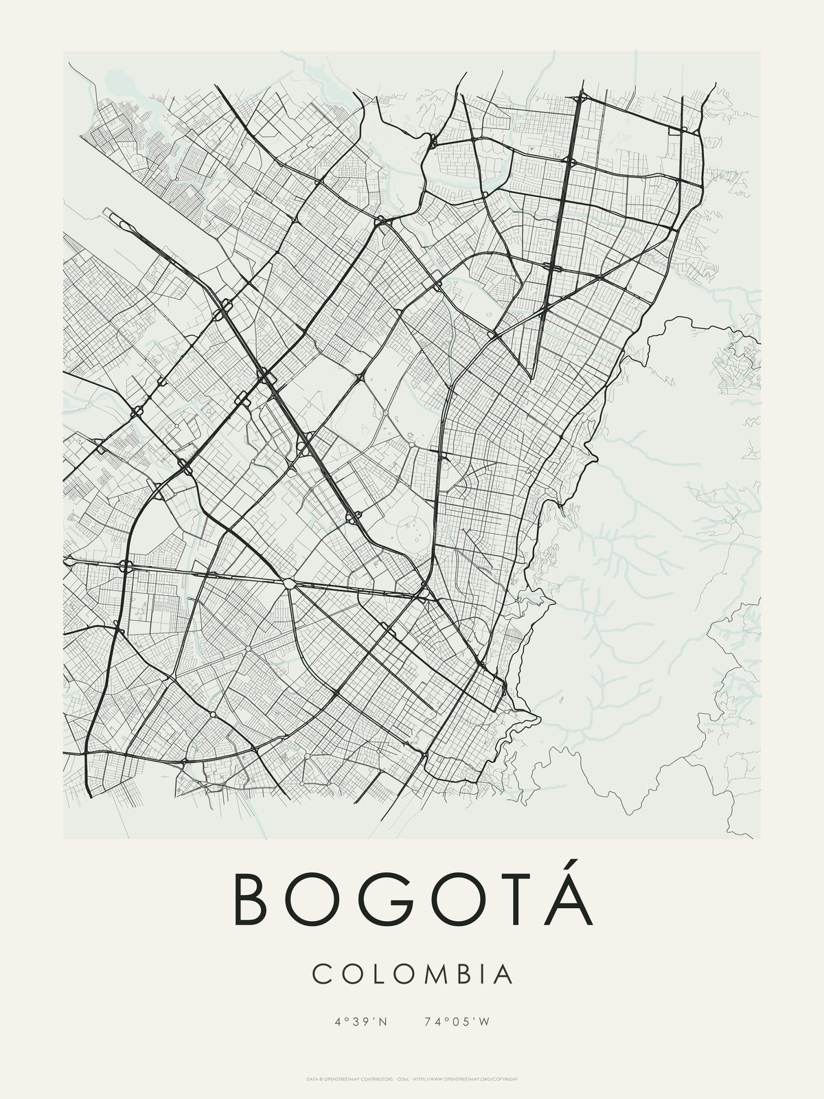 Bogotá 1 — mapa artístico 3:4