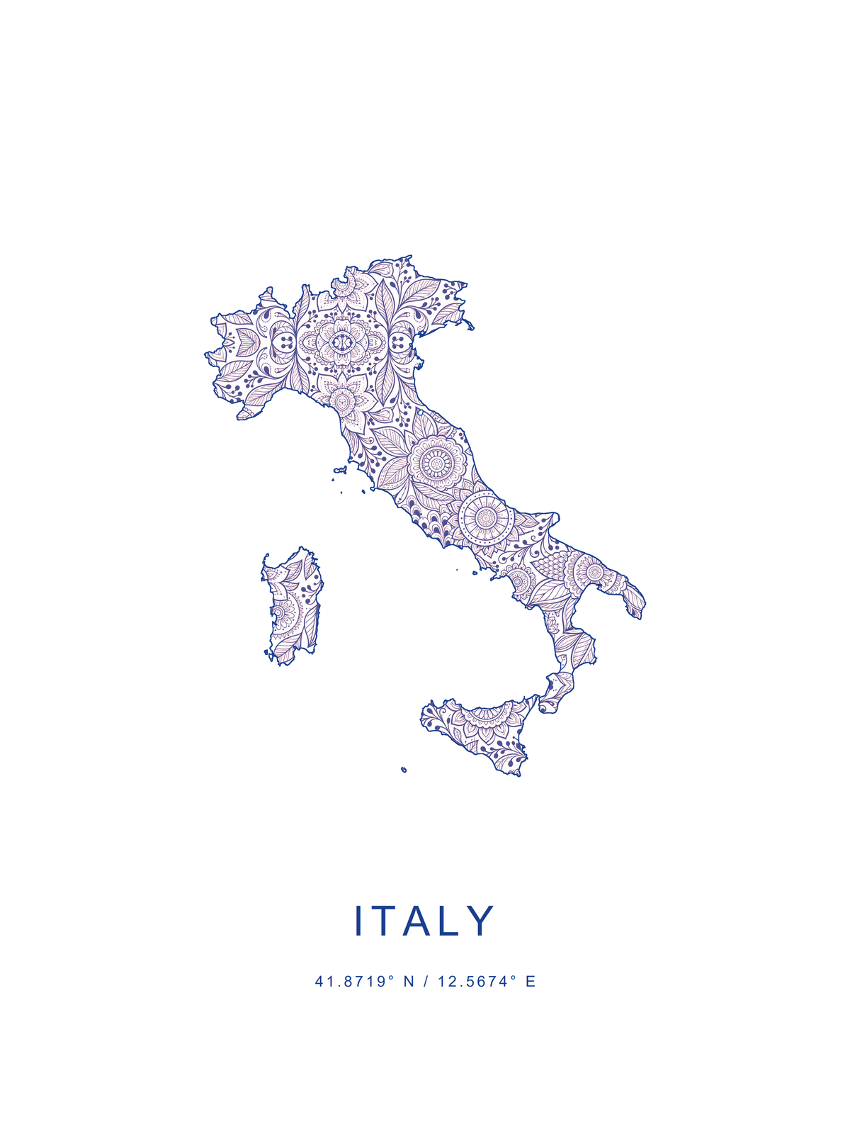 Italia 3 — mapa decorativo 3:4