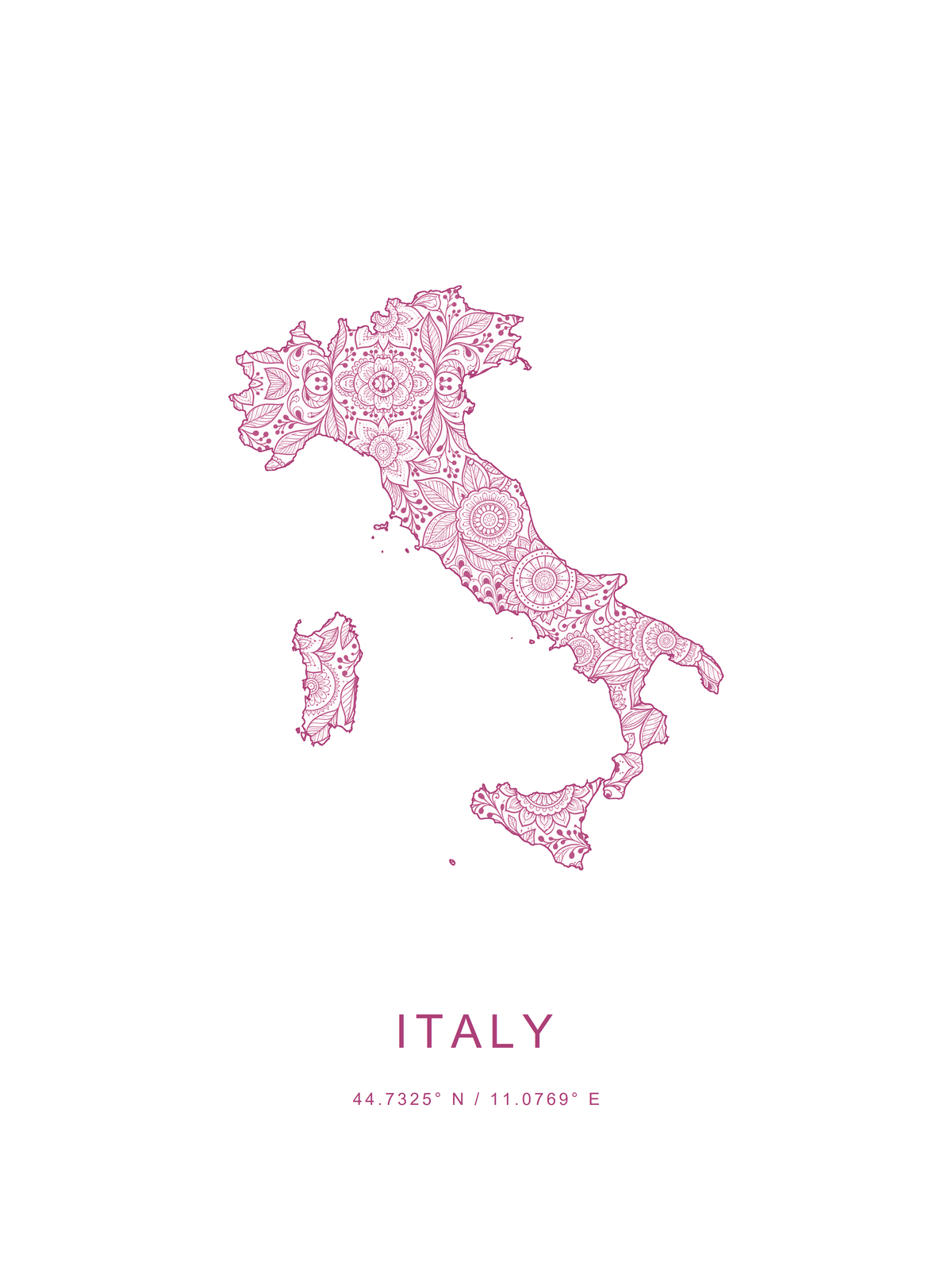 Italia 4 — mapa decorativo 3:4