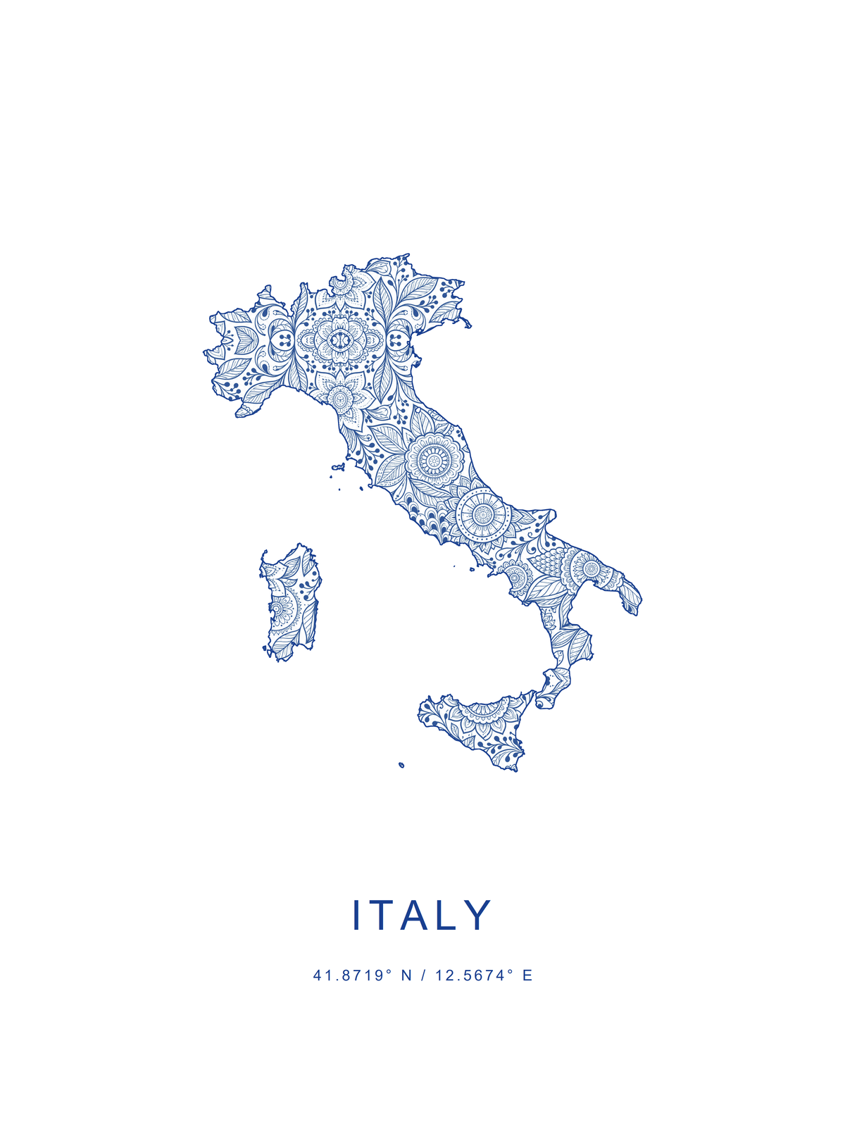 Italia 5 — mapa decorativo 3:4