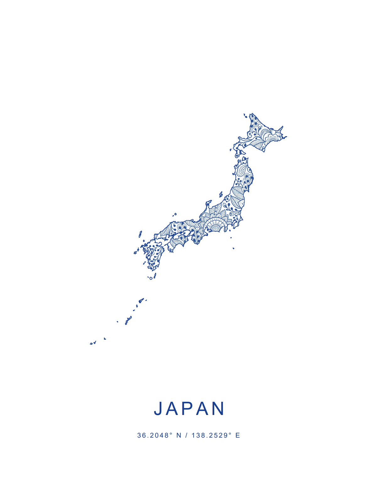 Japón 2 — mapa decorativo 3:4
