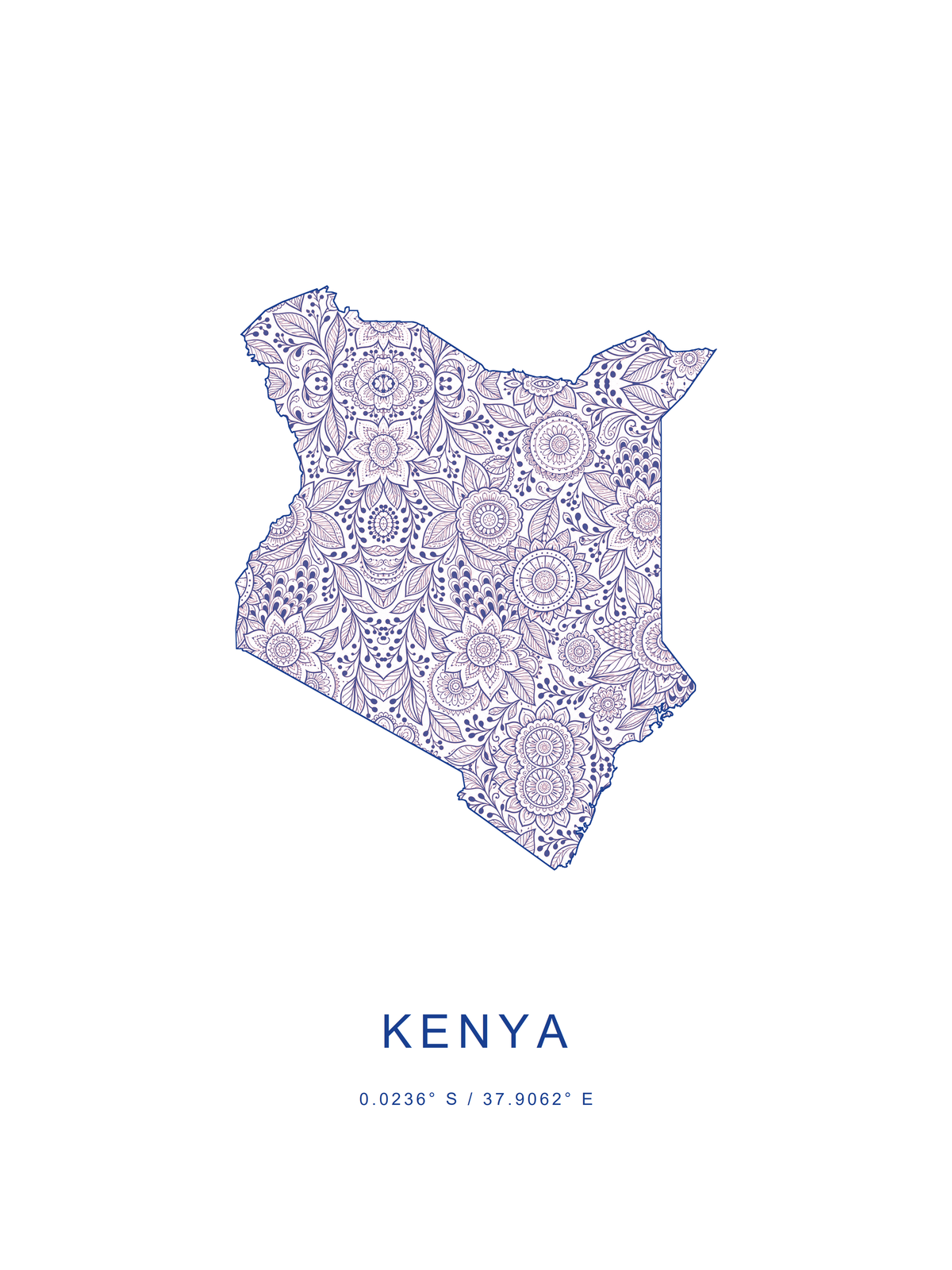 Kenia 2 — mapa decorativo 3:4