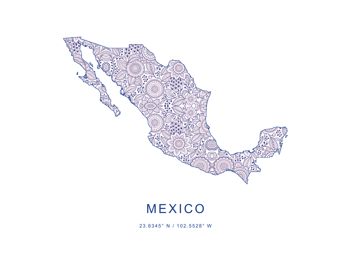 México 3 — mapa decorativo 3:4