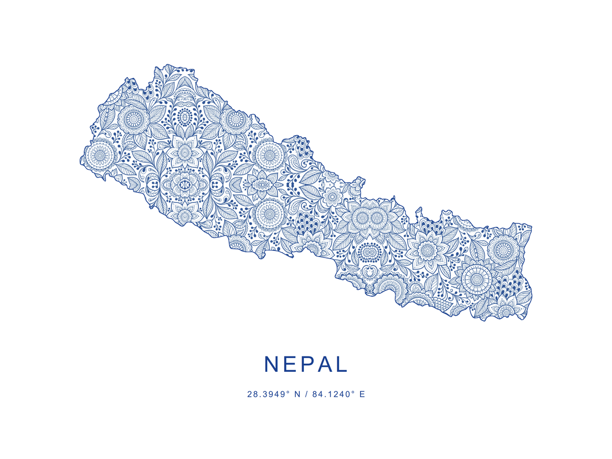 Nepal 2 — mapa decorativo 3:4